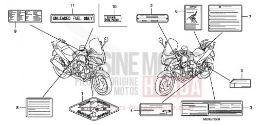ETIQUETTE DE PRECAUTIONS CBF600N9 de 2009